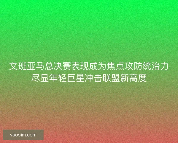 文班亚马总决赛表现成为焦点攻防统治力尽显年轻巨星冲击联盟新高度